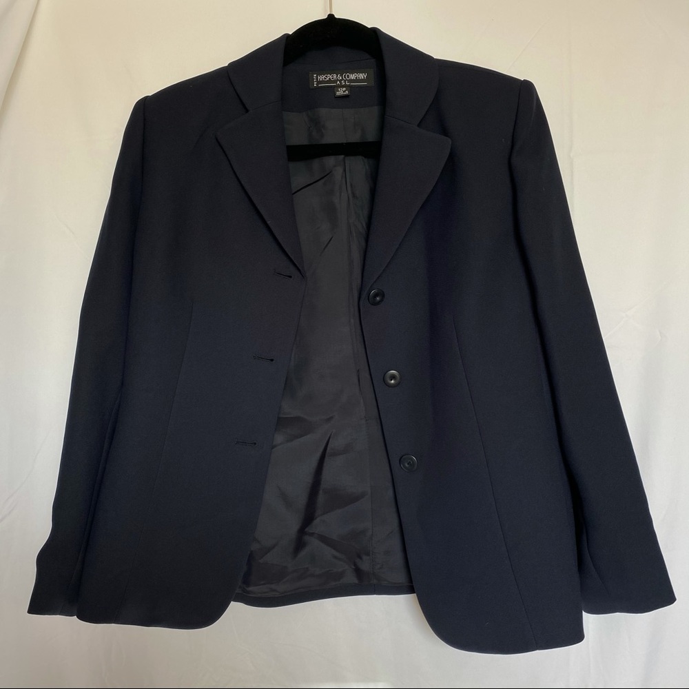KASPER 2 piece navy suite size 14P